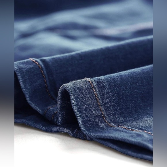 Allegra K Women's 3/4 Sleeve Button Down Denim Shirt Dress Size Small NWT - Picture 4 of 16